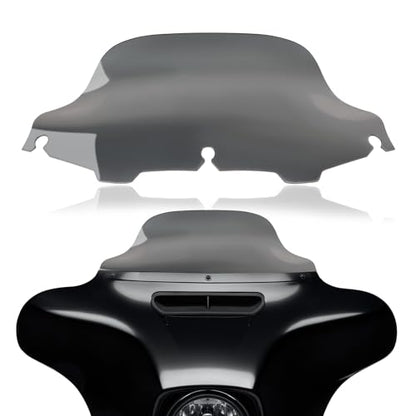 Rich Choices 8" Smoke Motorcycle Black Wave Windshield Windscreen Compatible with 1996-2013 Harley Davidson Street Glide Electra Glide Ultra Classic Touring FLHT FLHTC FLHX Tri Glide - color: Smoke, size: 8inch