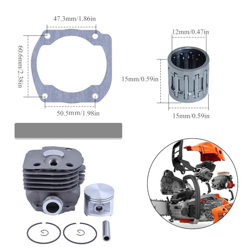 NIKASIL PLATED Cylinder Piston Bearing Gasket 50mm Kit Fit HUSQVARNA 365 371 372 XP 362 Chainsaw 2 Stroke Engine Motor Parts