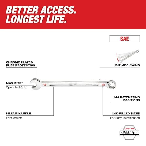 Milwaukee 48-22-9406 7pc Ratcheting Combination Wrench Set - Sae
