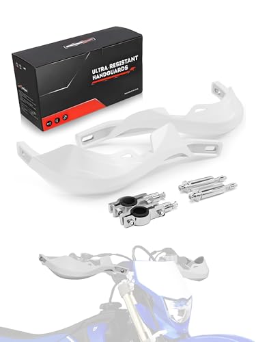JFG RACING Dirt Bike Handguards Universal for 7/8" and 1 1/8" Handle Bar - color: white