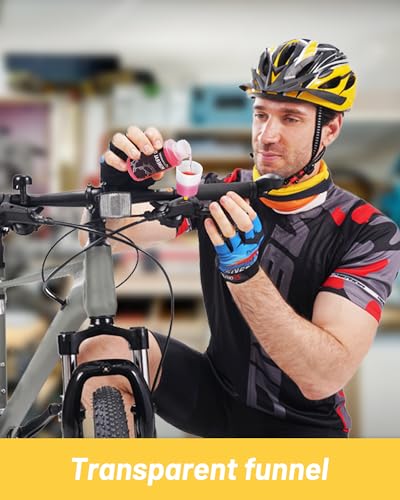 CHUMXINY Brake Bleed Kit for Shimano, TEKTRO, TRP Hydraulic Disc Brakes. Mountain Bike Brake Bleed Kit Includes Transparent Funnel, 120ML Mineral Oil Brake Fluid.