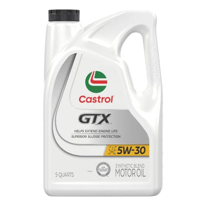 Castrol GTX 5W-30 Synthetic Blend Motor Oil, 5 Quarts - size: 5 Quarts