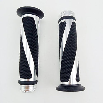 Universal Motorcycle Rubber Gel Handlebar Hand Grips for 7/8" Bar End Handle Bars Sports Bikes - color: Silver