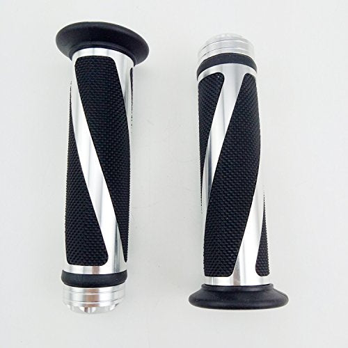 Universal Motorcycle Rubber Gel Handlebar Hand Grips for 7/8" Bar End Handle Bars Sports Bikes - color: Silver