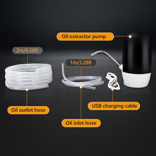Oil Pump Extractor, Upgraded Self-Powered Electric Oil Change Pump, No Need Powered by Car, Engine Oil Transfer Pump, Fluid Transfer Pump for Marine, Boat, Car, ATV, RV, Truck, Motorbike
