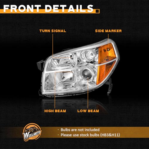 WEELMOTO Headlight for 2006-2008 Honda Pilot LX/EX/EX-L 4Door Sport Utility