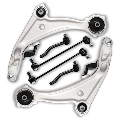 6피스 전면 하단 컨트롤 암 볼 조인트 어셈블리 스웨이 바 엔드 링크 타이 로드 닛산 2007 2008 2009 2010 2011 2012 2013 알티마 K620195 K620196 K750094 K750095 ES8000와 호환 357 ES. 800358 - size: 6Pcs control arm suspension kit
