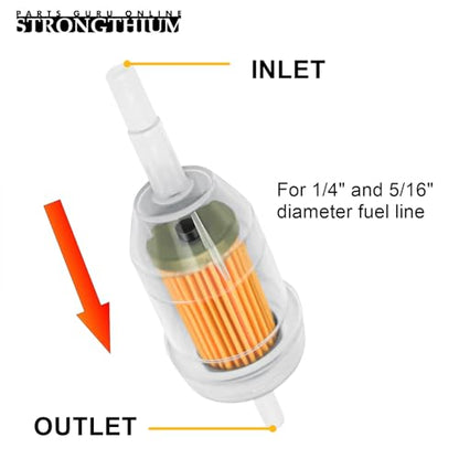 Strongthium 10PCS 1/4" & 5/16" Inline Fuel Filters with Magnet