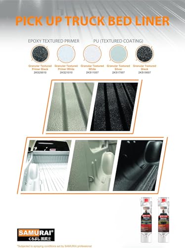 SAMURAI 2-Part Polyurethane Granular Textured Truck Bed Liner Spray Paint - 11.3 Ounce UV Resistant and Rust Resistance (White, Pack of 1 Can)