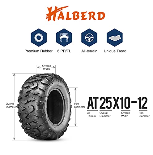 HALBERD ATV Tire, 25x10-12, 6PR All Terrain - size: 25x10-12