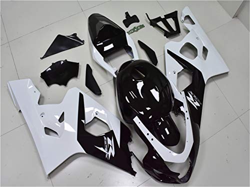 YTL White Black Full Fairing Fit for Suzuki 2004-2005 GSXR 600/750 - color: 015 White Black