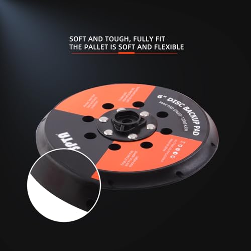 SPTA 2Pcs 6 Inch Universal Dual Action Backing Plate, Backing Plate for DA Polisher,Hook & Loop, 5/16"-24 Thread,Fits DA Polishers Up to 12,000 OPM,Sand,Buff,Polish & Finish, Auto Detailing -BP604 - size: 6 Inch (150mm)