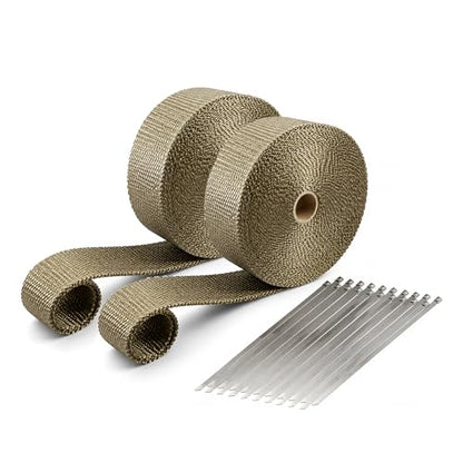 Ucreative 2" x 50' Titanium Exhaust Heat Wrap 2 Rolls - color: Titanium, size: 2" x 50' Roll 2-Pack