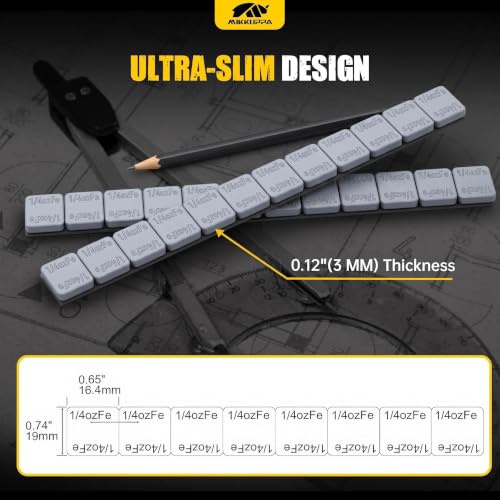 MIKKUPPA 1/4oz Adhesive Stick on Wheel Weights Gray 0.25oz, 240oz/Box - color: Grey, size: 960 PCS