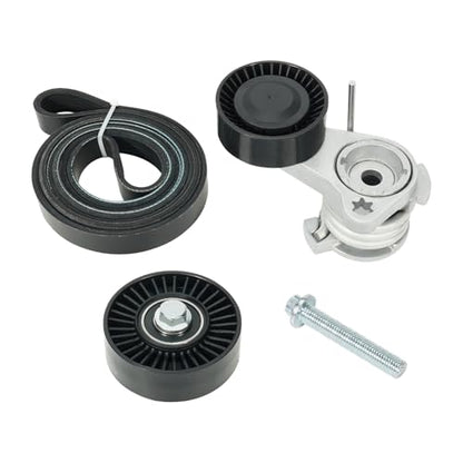 Serpentine Belt Tensioner Bolt Idler Pulley Drive Kit Fit for BMW 128i 325i 325xi 328xi 330i 330xi 525i 525xi 528i 528xi 530i 530xi X3 X5, 3.0L L6, 2006-2013#Replace ADK0022P