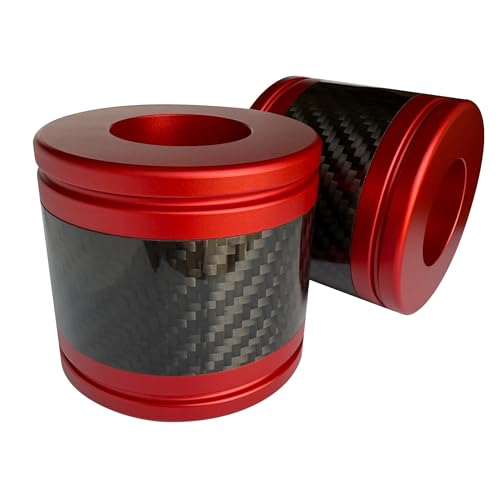 Motorcycle front and rear crash bar decorative wheels, engine crash bar sliders, and saddlebag crash bar decorative covers, CNC machined with embedded carbon fiber accents. (red) - color: red