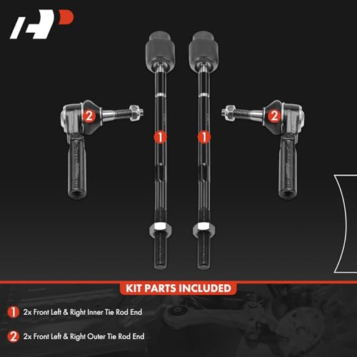 A-Premium Front Inner & Outer Tie Rod End Kit, Compatible with Chevrolet