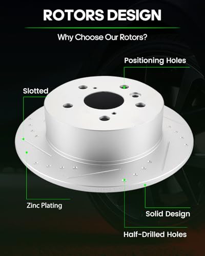 SCITOO Brake Kits Front Rear Brake Rotors Brake Pad:31434;31608;D1293;D1212 - size: 31434+D1293 & 31608+D1212 [4+8PCS]