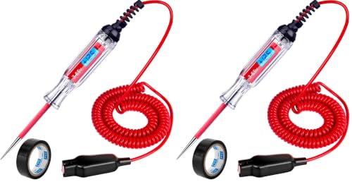 Heavy Duty 3-65V Backlit Digital LCD Circuit Tester, Test Light with 140 Inch Extended Spring Wire, Car Truck Low Voltage & Light Tester with Stainless Probe (Pack of 2) - size: 3-65V (Pack of 2)