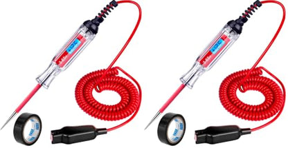 Heavy Duty 3-65V Backlit Digital LCD Circuit Tester, Test Light with 140 Inch Extended Spring Wire, Car Truck Low Voltage & Light Tester with Stainless Probe (Pack of 2) - size: 3-65V (Pack of 2)