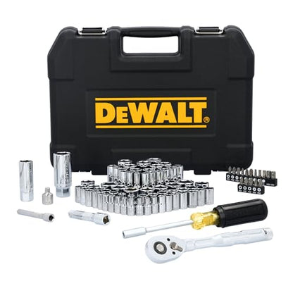 DEWALT Mechanics Tool Set, 84 Piece SAE/Metric Set with Low Profile 72-tooth Ratchet,1/4 Inch Drive (DWMT45424) - style: NEW 84 Piece Set