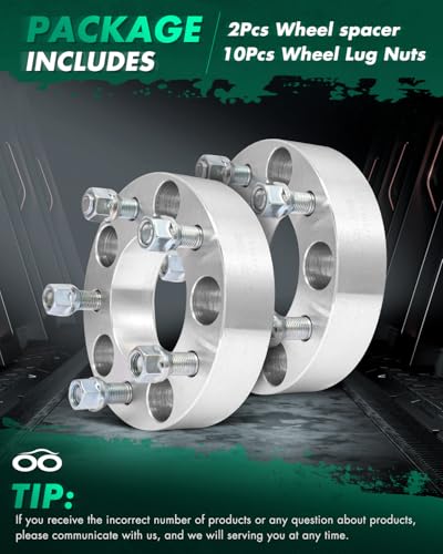 SCITOO 1.5" Wheel Spacers 5x5 for Chevy C1500 Tahoe 2Pcs - color: Silver, size: 2pcs - 5x5 -14x1.5-1.5inch-87.1mm