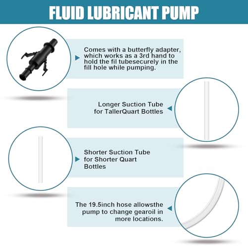 Fluid Pump for Standard Quart Bottles - 8cc Per Pump Stroke，transmission fluid pump ，Transmission Fluid Pump with 3rd Hand Adapter，Transfer Gear Oil，Differential & Transmission Fluid (1Pack-28mm) (1) - color: fluid pump 1Pack