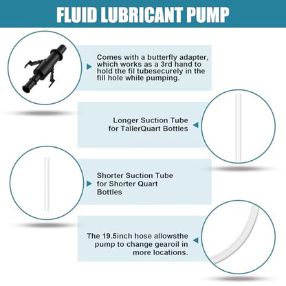 Fluid Pump for Standard Quart Bottles - 8cc Per Pump Stroke，transmission fluid pump ，Transmission Fluid Pump with 3rd Hand Adapter，Transfer Gear Oil，Differential & Transmission Fluid (1Pack-28mm) (1) - color: fluid pump 1Pack