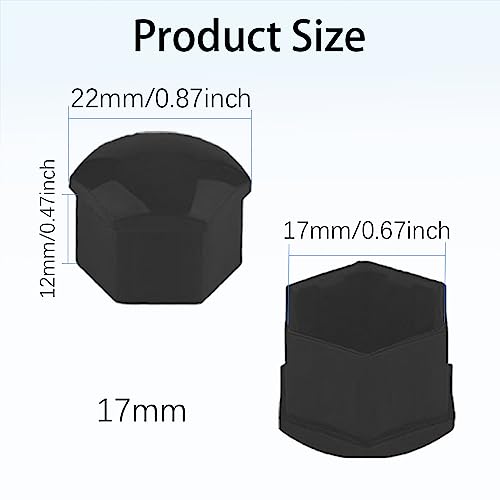 ASUBHA 20PCS Lug Nut Covers, Car Wheel Nut Caps, 17mm Anti-Theft Wheel Lug Bolt Covers with Removal Tool, Automotive Exterior Accessories Hexagonal Lugnut Cover Universal for Most Cars SUVs - size: 17mm