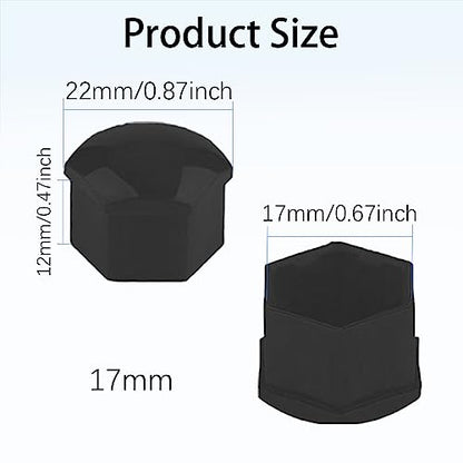 ASUBHA 20PCS Lug Nut Covers, Car Wheel Nut Caps, 17mm Anti-Theft Wheel Lug Bolt Covers with Removal Tool, Automotive Exterior Accessories Hexagonal Lugnut Cover Universal for Most Cars SUVs - size: 17mm