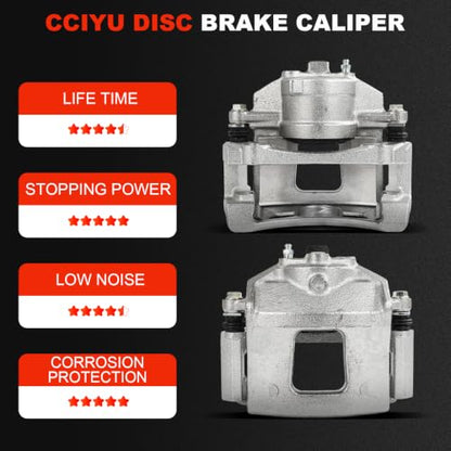 cciyu Front Left & Right Disc Brake Calipers Assembly 18B4772 18B4773 - size: Front[18B4772+18B4773]