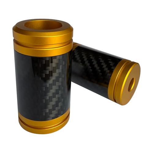 Motorcycle front and rear crash bar decorative wheels, engine crash bar sliders, and saddlebag crash bar decorative covers, CNC machined with embedded carbon fiber accents (gold) - color: gold