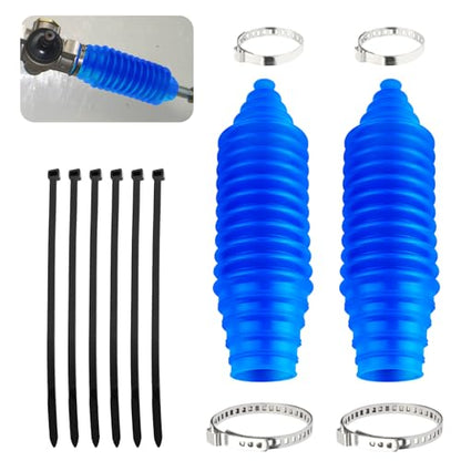 Tie Rod Boot Kit with Pinion Bellow Cable Ties and Clamps,Waterproof & Dustproof Rack and Pinion Boot for Steering System Protection,Silicone Inner Tie Rod Boot Car Accessories (Blue) - color: Blue