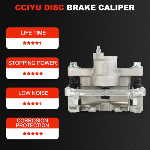 cciyu Rear Left Disc Brake Caliper Assembly w/Bracket 18B4724 - size: Rear Left[18B4724]
