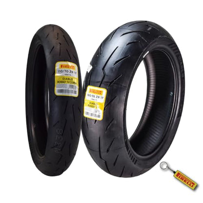 Pirelli Diablo Rosso IV Front & Rear Tire Set 110/70 ZR 17 & 190/55 ZR 17 - size: 110/70 ZR 17 54W; 190/55 ZR 17
