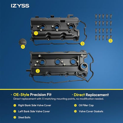 VQ35DE Engine Valve Cover Kit Compatible with Nissan 350Z 2003-2008 - size: VQ35DE Engine