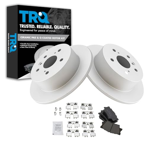 TRQ Rear Brake Pad and Rotor Set Ceramic Solid Rotors G Coated - style: BKA14729