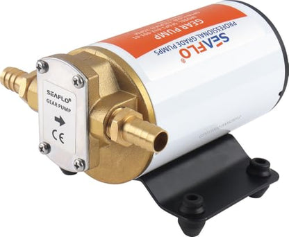 SEAFLO 12V Self Priming Impeller Gear Pump - 3.2 GPM Oil Change Diesel Fuel Transfer Pump, Reversible Flow, Copper Impeller, Rugged Metal Gears, 4 Year Warranty