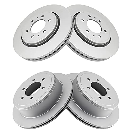 TRQ Front and Rear Brake Rotors Set Premium G-Coated - style: BKA14753