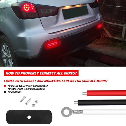 4X LED Tail Lights 12-24V Red Super Bright Ultra Slim Hi/Lo Brightness Trailer Lights Surface Mount Tail Brake Lights for Trailer ATV Boat RV Truck Tractor - size: 4PCS