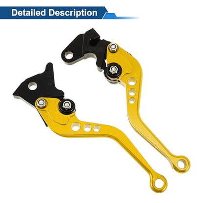 Short Brake Clutch Levers for Yamaha Raptor 660 01-04 Gold Tone - color: Gold Tone