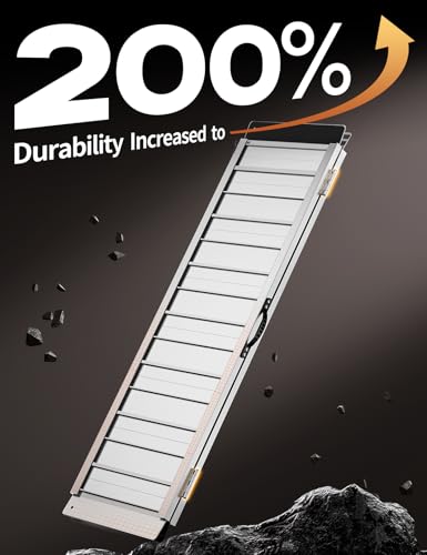FACHNUO 4FT Portable Wheelchair Ramp for Home Steps, Non-Skid Aluminum Ramp - size: 4FT(Using height 4-12'')