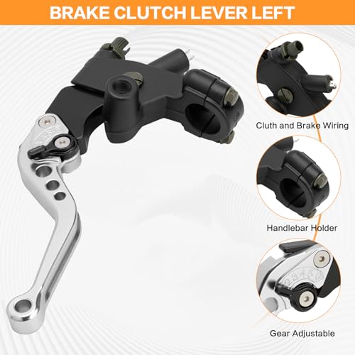 Universal Motorcycle 7/8" 22mm Brake Master Cylinder Clutch Lever - color: Silver