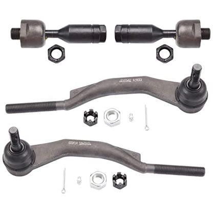 ASTARPRO 4pc Replacements for Front Inner And Outer Tie Rod End Compatible with Buick Rainier/SSR/Trailblazer/Trailblazer EXT/GMC Envoy/Envoy XL/Envoy XUV/Isuzu Ascender/Bravada/Saab 9-7x