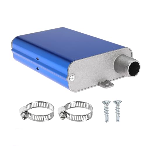 24mm Exhaust Muffler Pipe Upgraded for Chinese for Eberspacher Diesel Heaters Air Compressor with 2 clamps and screws, Blue - color: Blue