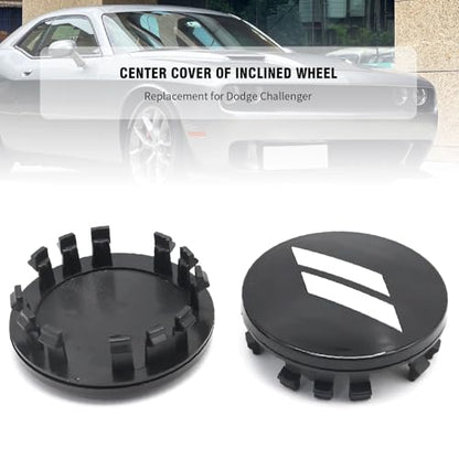 MDEOOSKY 4Pcs 6CZ27DX8AA 63mm 2.5" Wheel Center Cap Covers, Replacement for Dodge Challenger, Charger, Durango Replace 6CZ27RM8AA (Black) - color: Black