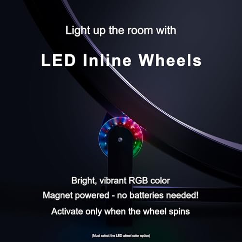 One Fast Cat - Cat Exercise Wheel - Made in the USA - 48" Diameter - Gen. 7 - color: White Wheel / Black Felt / LED Inline