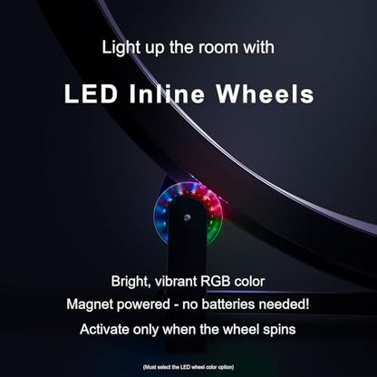One Fast Cat - Cat Exercise Wheel - Made in the USA - 48" Diameter - Gen. 7 - color: White Wheel / Black Felt / LED Inline