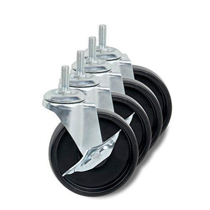Honey-Can-Do SHF-01939 4-Inch Caster Roller Wheels for HCD Shelving Unit, Set of Four,Black - color: Grey