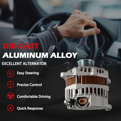 Alternator 11341 130Amp 12V fit for Altima 2007-2010 Maxima 2009-2010 Murano 2009-2014 Quest 2011-2014 Replace 11341N 11341 231001AA1A 2310MJA11BRW 23100JA11AR 23100JA11A 231001AA1B AL1313 - size: 11341 | 130A